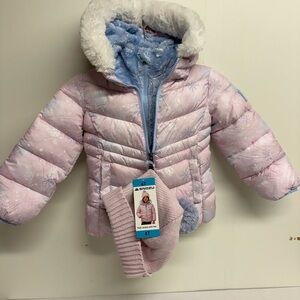 Snozu Pink and Blue Kids Puffer Jacket